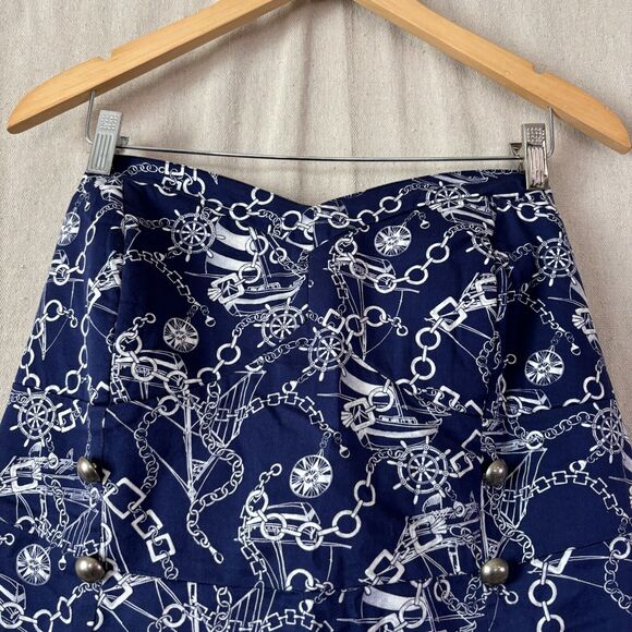 TORRID Strapless Top‎ Women Plus Size 2 Blue White Nautical Whimsical Summer Sun - Picture 3 of 10